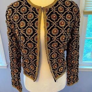 Elegant hand beaded silk jacket bought from Indian designer showroom NYC